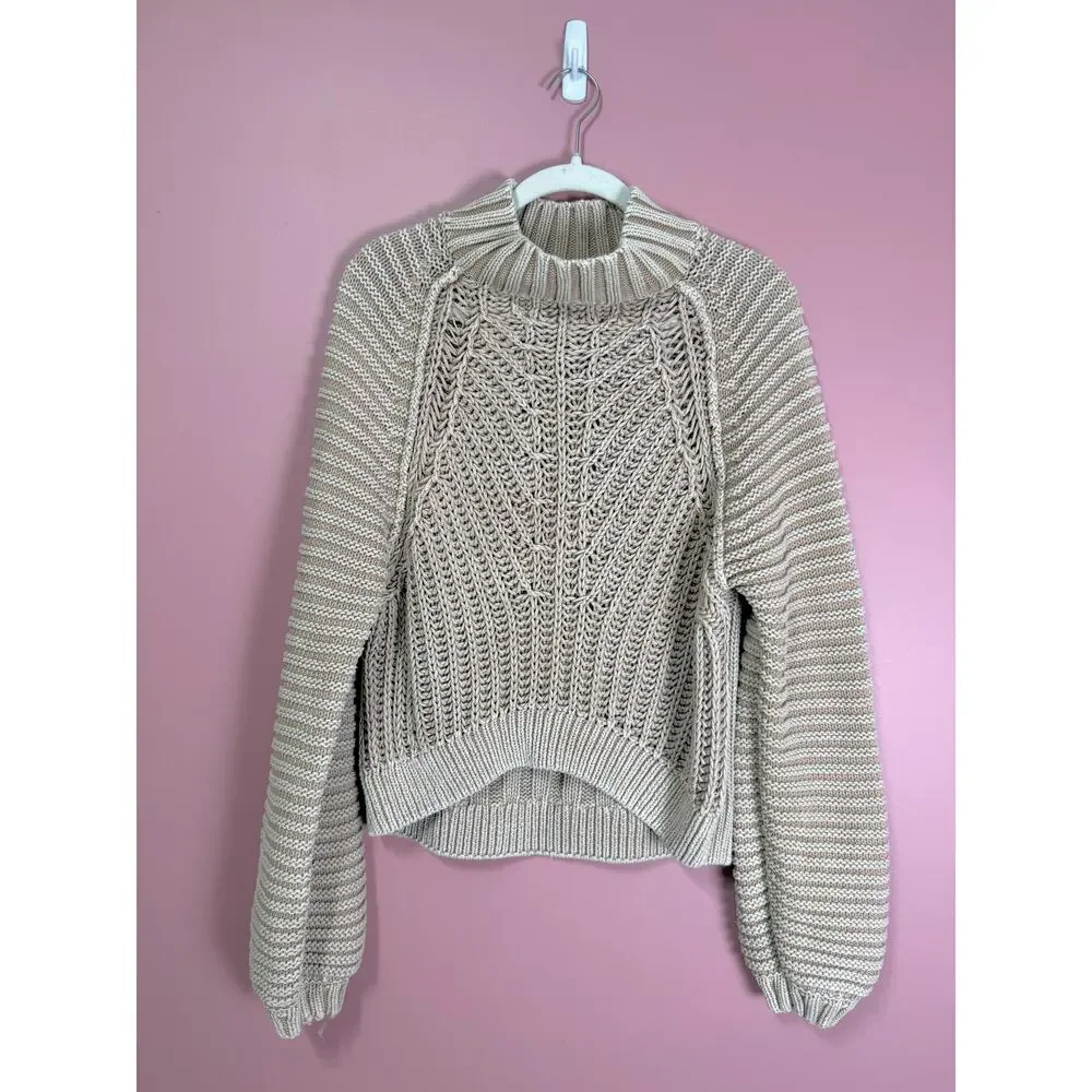 Free People Sweetheart Sweater in Sand Castle Size Small - Picture 2 of 6